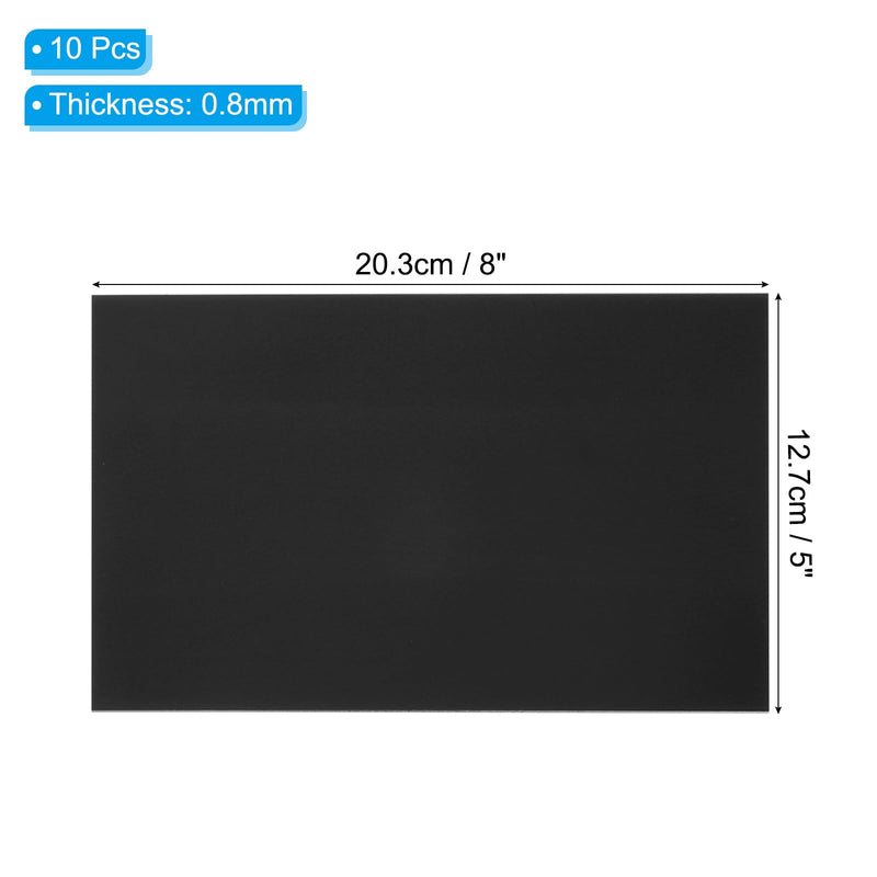 PATIKIL 5x8 Inch Anodized Aluminum Sheet Metal, 10Pcs Laser Plates Engraving Blanks 0.8MM Thin Rectangle for Crafting DIY House Laser Engraving, Black 10