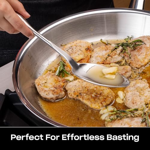 Fissler Essential Serving Spoon, 18/10 Stainless Steel Kitchen Utensil for Serving & Cooking, Ergonomic Handle, Dishwasher Safe