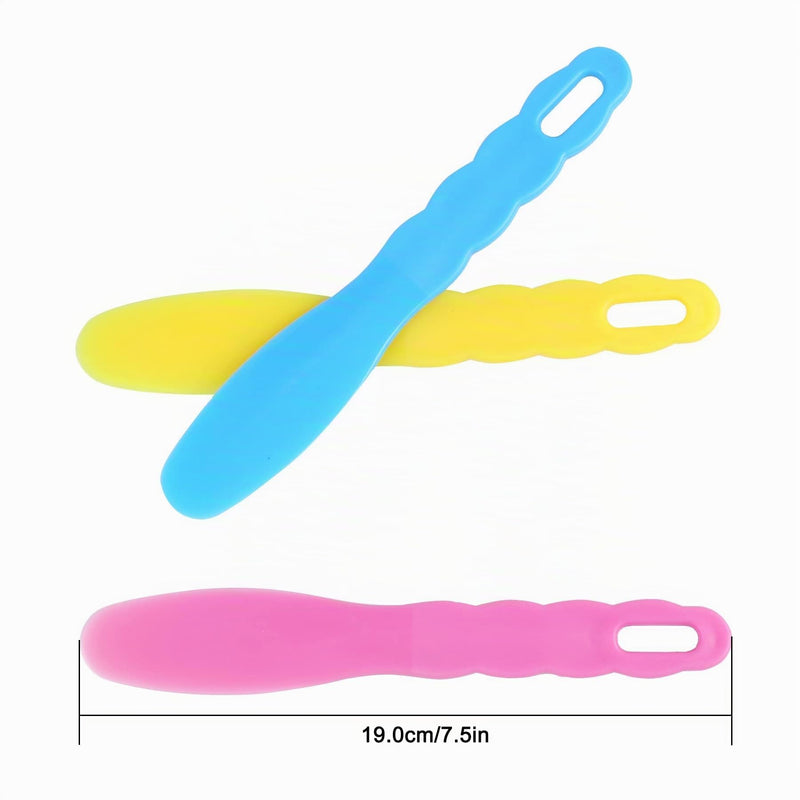 Dental Optispatel Material Mixing Bowl with 3-Colour Spatula / Plastic Spatula | Plastic spatulas for alginate casts and plaster materials, 6 pieces