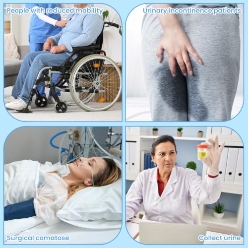 7 Pieces Urinal Condom for Men (35 mm) + 2 Urine Bags 2000 ml Catheter Bag Urine Bag Urine Bag for Incontinence with Valve and T-Outlet Safe Durable Clear Scale for Men with Limited Mobility