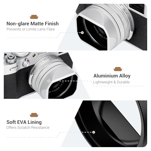 JJC Metal Lens Hood for Fuji Fujifilm X100VI X100V X100 VI V Accessories Black