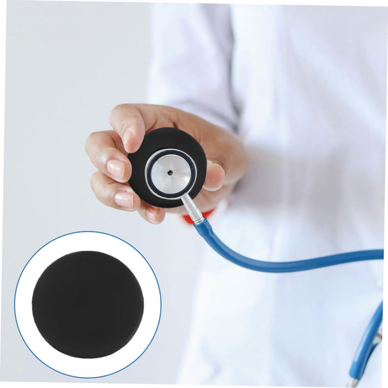 [Australia - AusPower] - 10pcs Black Silicone Stethoscope Covers Fit Ear Guard Sleeves for Doctors Easy to Clean Noise Replacement Protectors 