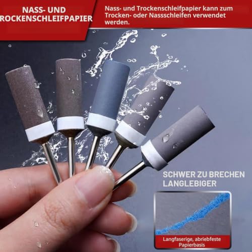 20 Piece Sanding Sleeve Set for Dremel Rotary Tool Sanding Attachments, 600/800/1000/1200 Grit Sanding Rollers Accessory Set with 3 mm Shaft for Metal Stone and Wood Sanding 20pcs--Mixed1