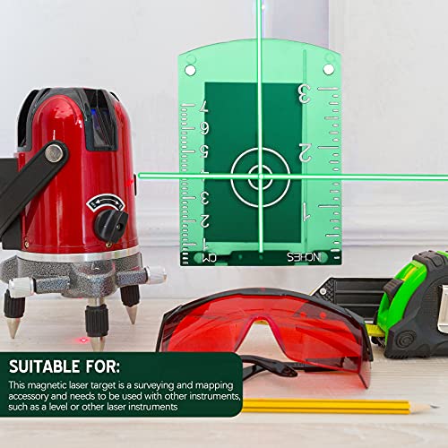 TOODOO 4-piece magnetic laser target cards with stands for green and red line lasers