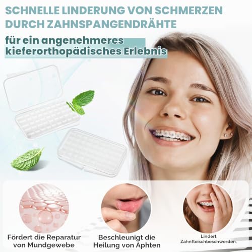 InhwRior Orthodontic Wax Pre-Cut for Easy Use Scientific Dosage Each Piece Covers Braces Braces Quickly Relieves Braces Discomfort (4) 4