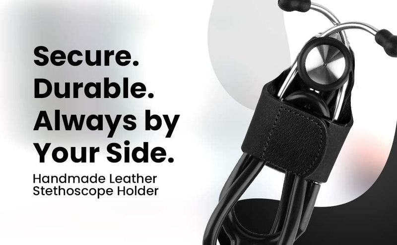 [Australia - AusPower] - The HipClip – Handmade Leather Stethoscope Holder (Black) Full Grain Leather 