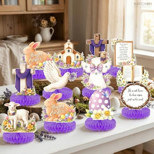 KatchOn Easter Centerpieces for Tables, Pack of 12 Purple
