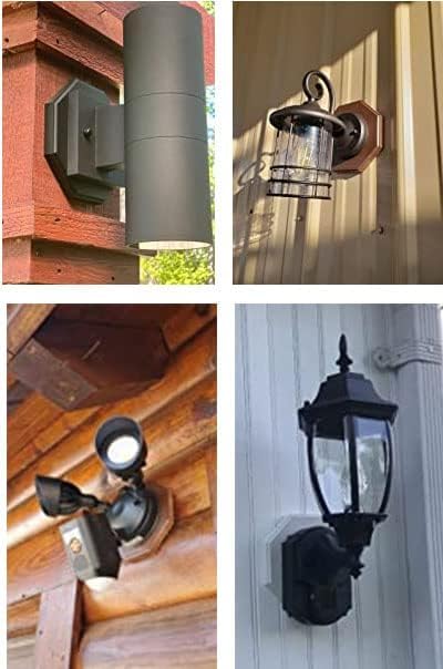 iMBAPrice 8161-BK-5 Black Siding Mounting Kit, 5 Pack | Mounting Block with Built-in Electrical Box, For Flat Surfaces, Vertical Outdoor Light Fixture Mount (Black) Flat Surfaces Vertical Siding LAP