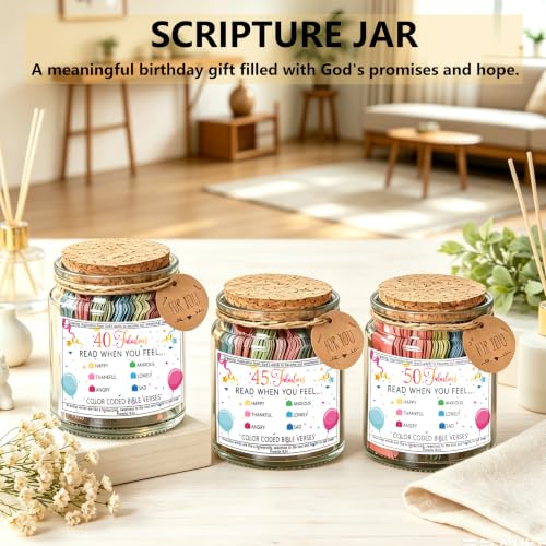 40th Birthday Bible Verses Jar Gift for Woman 40th