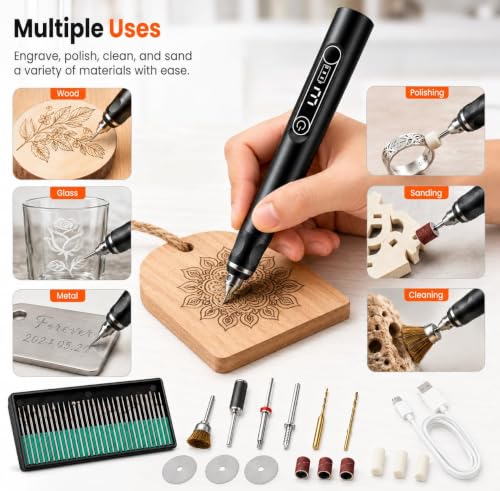 Engraving Pen Kit for Metal Wood Glass Etching DIY Jewelry Making Crafts