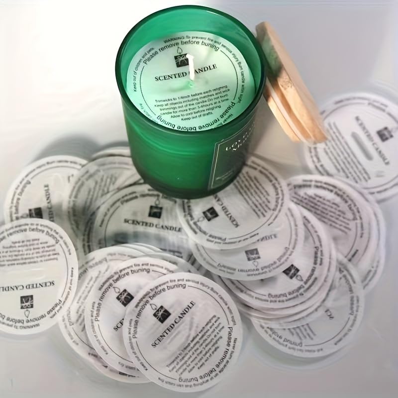 YiJiaXiang Round Scented Candle Warning Safety Stickers, Clear Labels with Candle Care Instructions, Please Remove Before Burning (100, Diameter 5.5cm) Diameter 2.17 inches 100