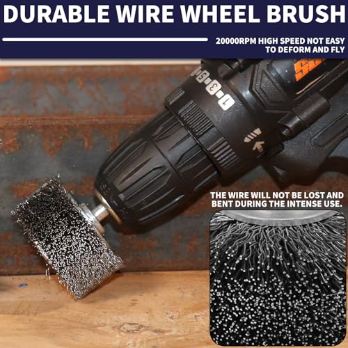 Baisiky 2-inch wire wheel brush drill attachment, 5-pack for cleaning and rust removal