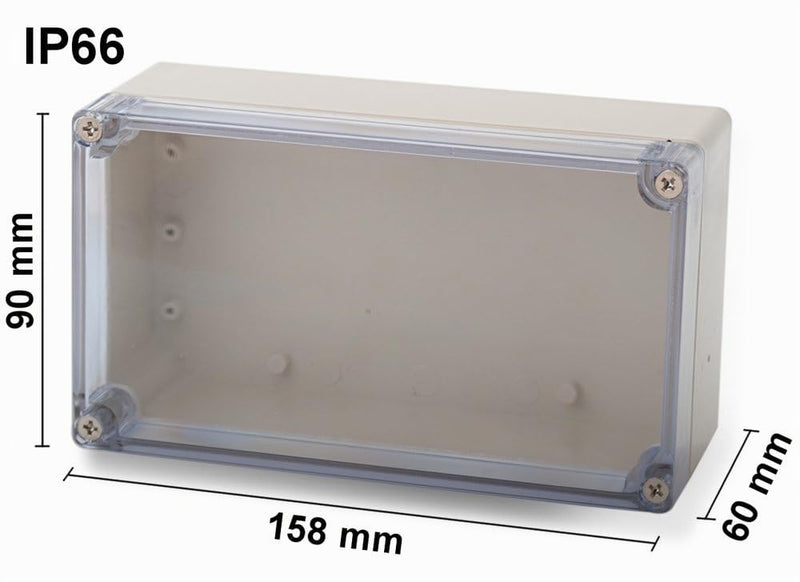 ABS Empty Housing Transparent 158 x 90 x 60 mm Industrial Housing IP66 Plastic Housing