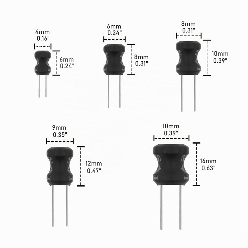 AUKENIEN Inductor Kit 23 Values 175 Pieces 10uH 100uH 220uH 1mH 1uH 4.7uH 15uH 33uhH 47uH 150uH 330uH 2.7mH 10mH 20mH Radial Inductance Assortment