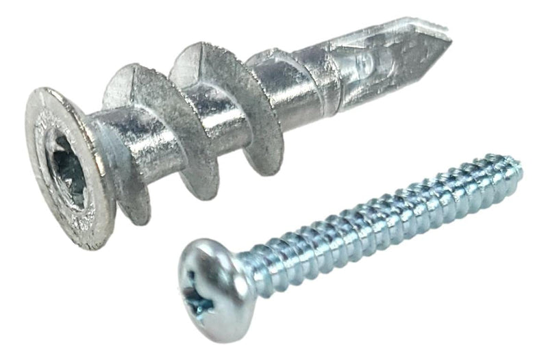 [Australia - AusPower] - 25 Qty Red Head EZ Ancor Zinc Metal Self Drilling Drywall Anchors with Screws | Up to 75 Lbs | EZ25 