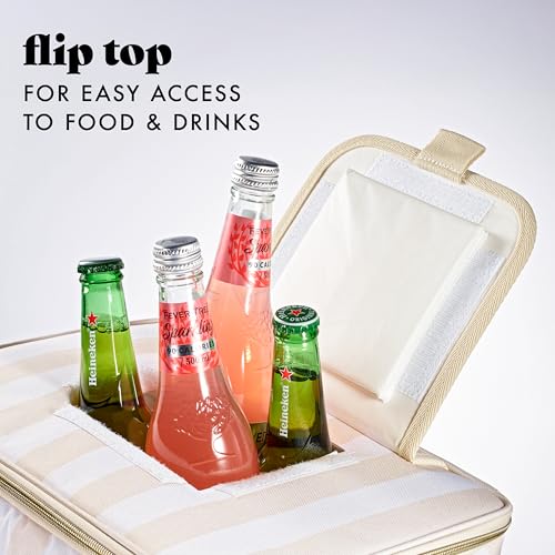 Fit & Fresh Regatta insulated soft cooler bag with 24-can capacity, featuring a Pina Colada design for keeping beverages cold.