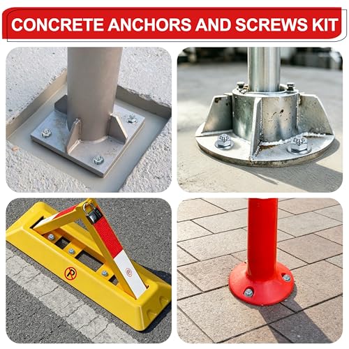 Ahniiqo 1/2 x 3-3/4 inch galvanized wedge anchors, 6-piece concrete screw and anchor kit