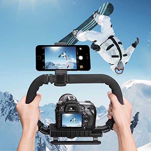 3-Shoe DSLR/Action Camera/Camcorder/Phone Stabilizer Expansion Cage Mount