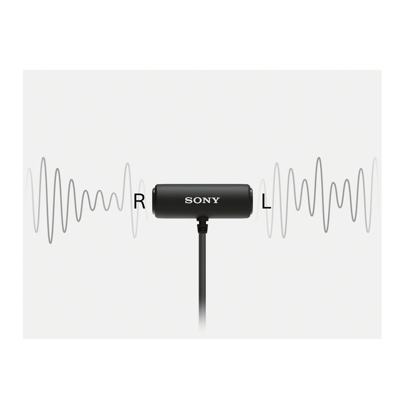[Australia - AusPower] - Sony Compact Stereo Lavalier Microphone ECMLV1,Black, Small 