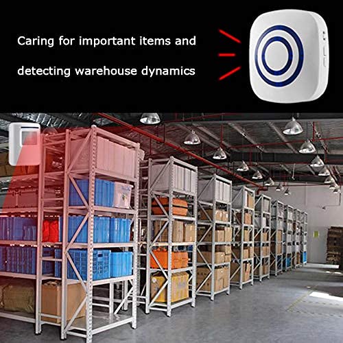 Seanme Motion Sensor Alarm, Wireless Driveway Alarm, Home Security Business Detect Alert with 4 Sensor and 1 Receiver,38 Chime Tunes - LED Indicators for Indoor Use 1 alarm + 4 sensors