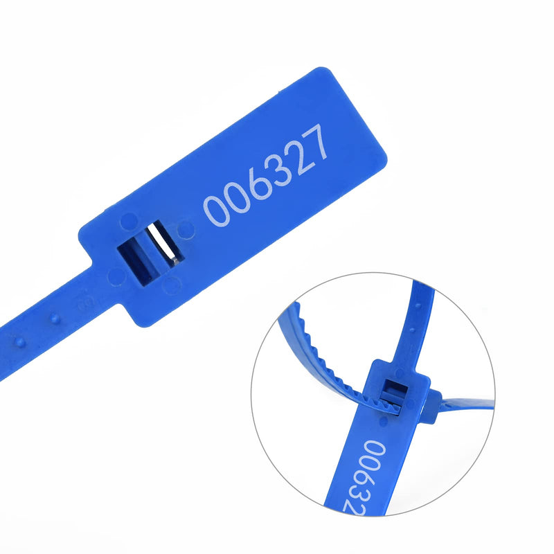 Heavy Duty Plastic Security Seal - Self Locking, Tamper Evident, Truck Trailer Seals (337 mm, Blue, 100 PCS)