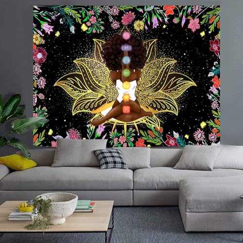 African Chakra Tapestry Wall Hanging Yoga Meditation Poster 93x71Inch 93"L x 71"W