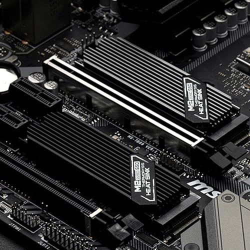 ASTARON M.2 SSD Heatsink 2280, Thin Cooler with Nano Thermal Pads (0.5-1mm), NVME M2 Thermal Pad, Double Sided Heatsink for PC/PS5/Gaming Laptops (Black) black