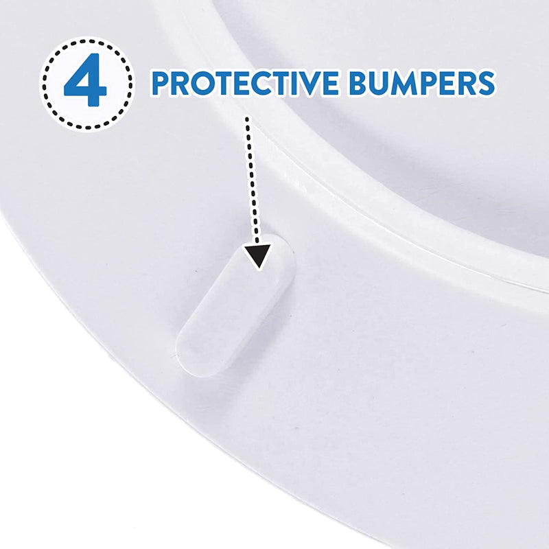 J&V Textiles Embroidered Soft Round Toilet Seat With Easy Clean & Change Hinge, Padded (Black) Black