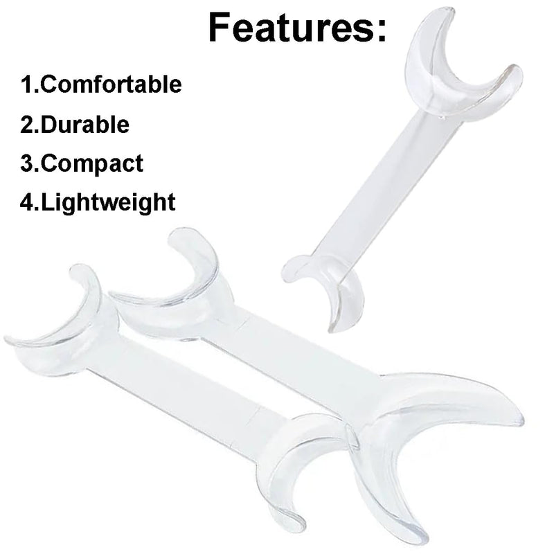 [Australia - AusPower] - Dental Intraoral Cheek Lip Retractor T-Shape Lip Opener Cheek Retractors 4 Large Size+4 Small Size Double Head Oral Care Tools(Clear) clear 