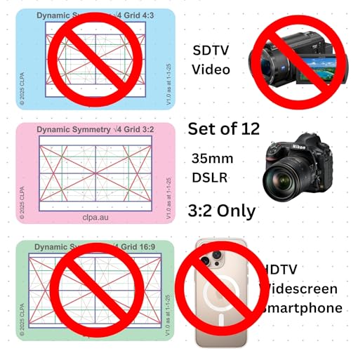 3:2 Directors Viewfinder Set, 12 Layouts, 12 Cards Set - Full 3:2 Only