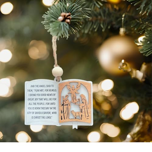 Wooden Christian Nativity Ornament Set Religious Christmas Decorations Ver 1