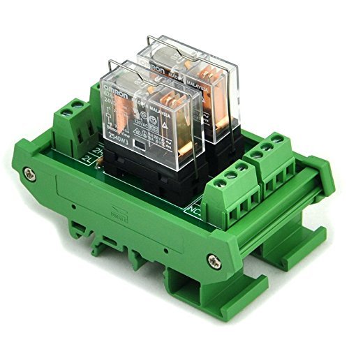[Australia - AusPower] - Electronics-Salon DIN Rail Mount AC/DC 24V Control 2 SPDT 16Amp Pluggable Power Relay Module, G2R-1-E 2 Channel 24V 