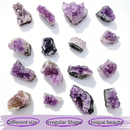 Raw Amethyst Clusters Bulk Natural Amethyst Geode 1.1Lbs Gemstones and Crystals Stone Specimen for Tumbling Witchcraft Amethyst Clusters 1.1lbs