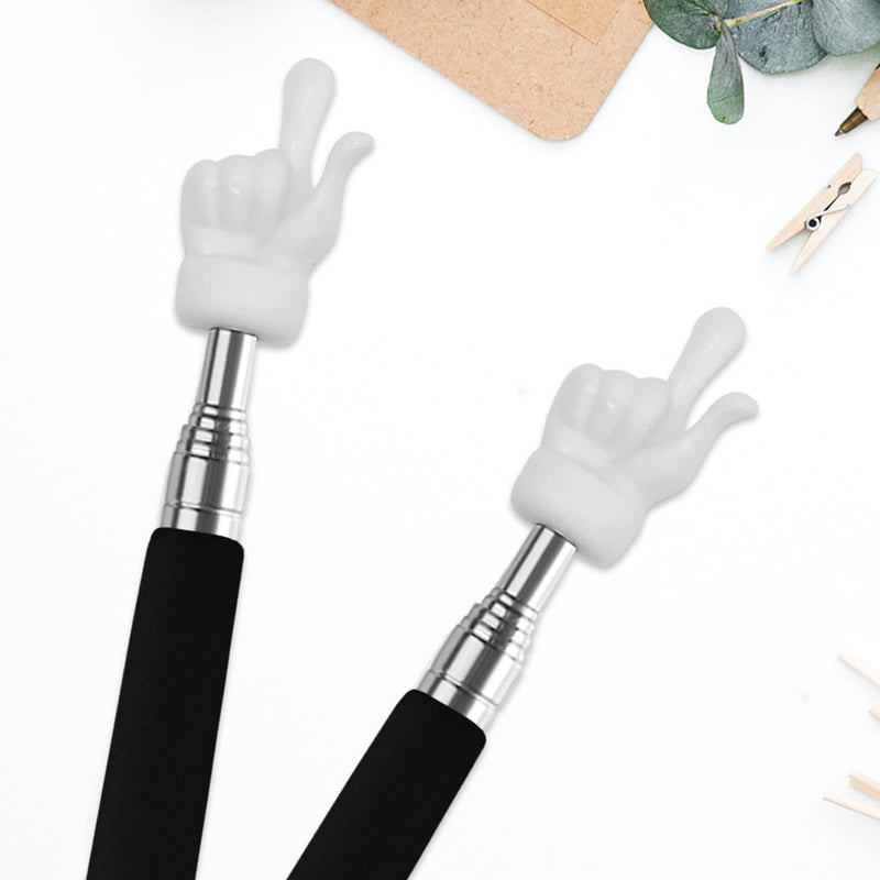 [Australia - AusPower] - 2Pcs Telescopic Teachers Pointer, Extendable Hand Pointer Finger Pointer Stick, Mini Retractable Classroom Pointer for Elementary School Kindergarten Teacher, Classroom Supplies (Black) 2PCS 
