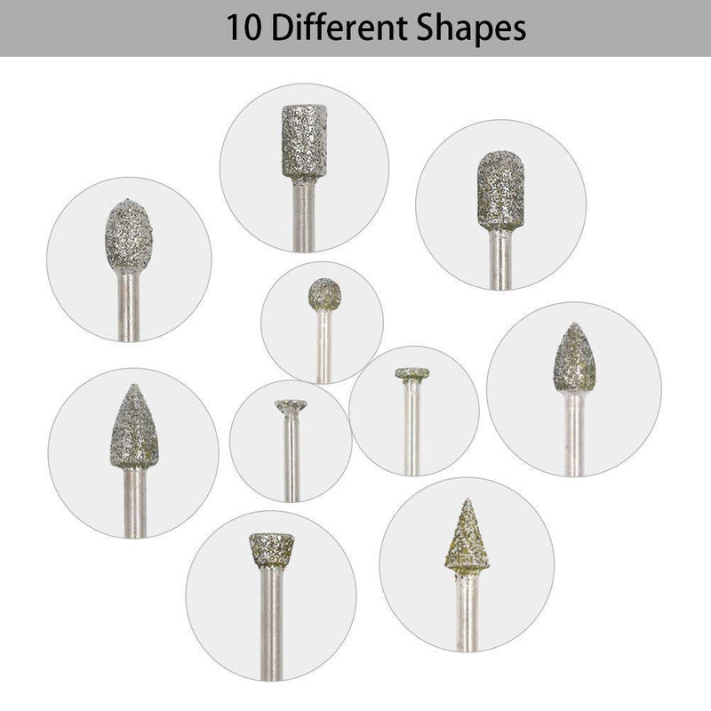 20 Piece Diamond Cutter Set, Diamond Grinding Drill Bit Set with 3 mm Shank, Rotating Tools, Grinding, Polishing, Engraving Carbide