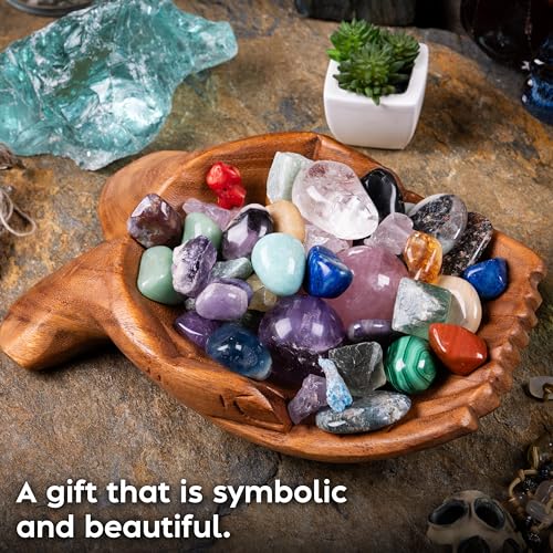 Wooden Hands Bowl, Crystal Display, Rock Display, Natural, Large L
