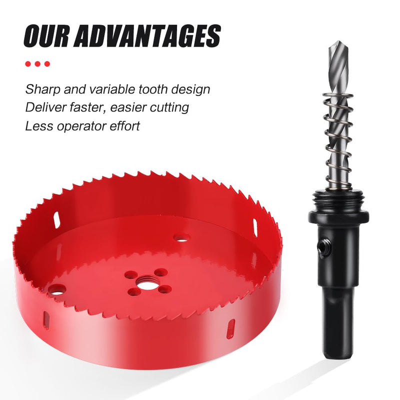 [Australia - AusPower] - EMSTAR 4 Inch M42 HSS Bi-Metal Hole Cutter, Triangular Shank Hole Saw Drill Bit with Spring, for Wood, Plywood, Plastic, Gypsum Board, Thin Metal Sheets 