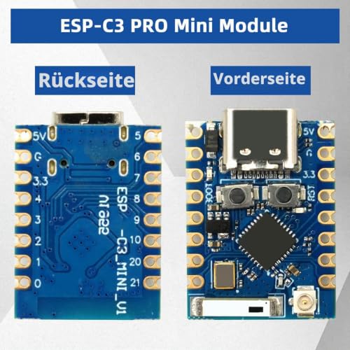 ESP32-C3 PRO Mini Development Board, ESP32-C3 Pro Mini Module Onboard ESP32-C3FH4 Chip WiFi Bluetooth ESP32 Development Board for Arduino Pack of 3