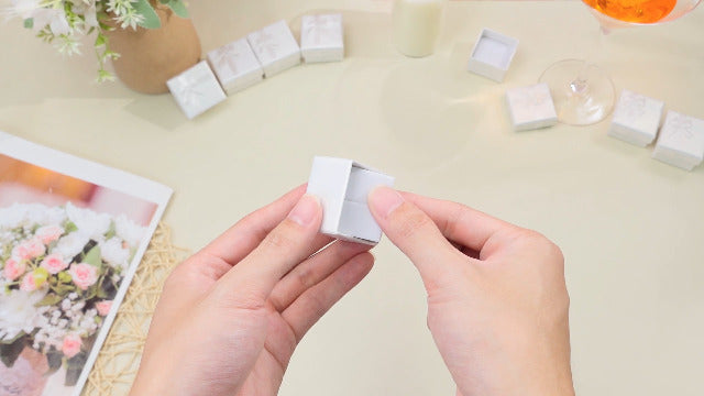 Bucherry 72 Pcs Bulk Ring Boxes Cardboard Gift Box,Pearl White Pearl White