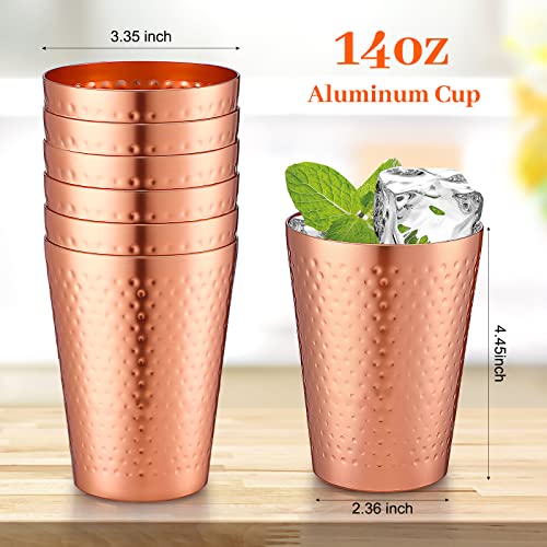 Nuogo 12 Pcs Aluminum Drink Cups, 14 oz Metal Water Tumbler, Copper Color