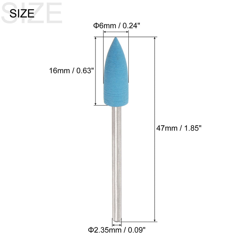 sourcing map Sanding Disc 6mm Diameter 2000 Grit Pack of 5 | Silicone rubber pointed polishing head