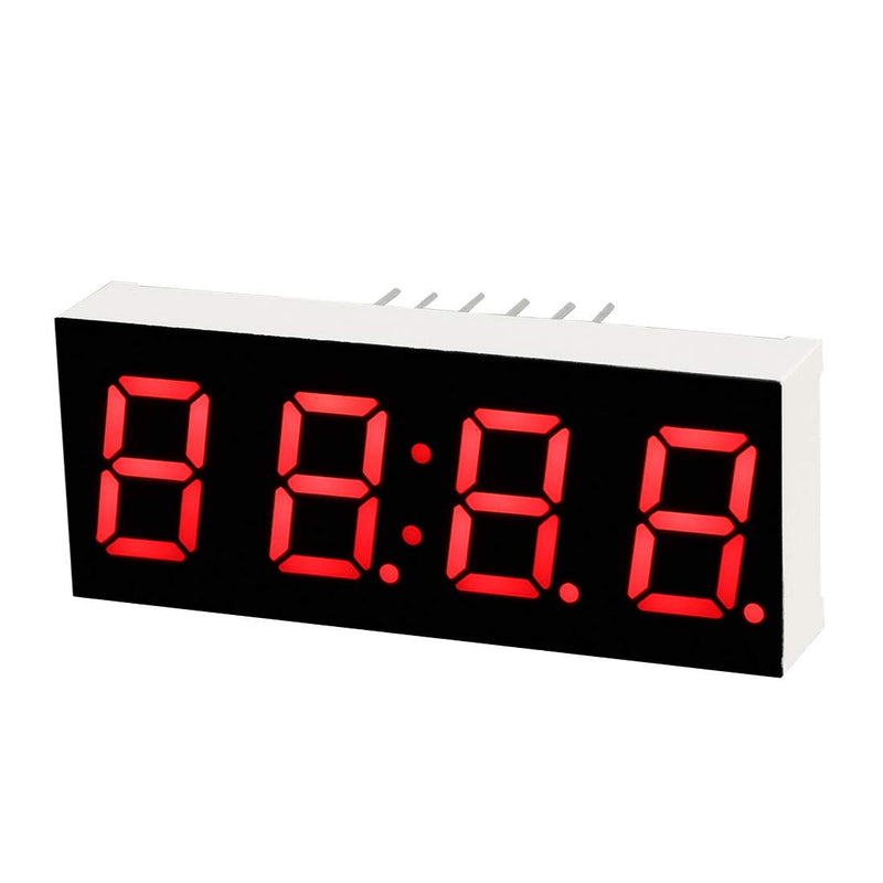 [Australia - AusPower] - uxcell Common Cathode 12 Pin 4 Bit 7 Segment Display 1.57 x 0.63 x 0.28 Inch 0.4" Red LED Display Digital Tube 5pcs 