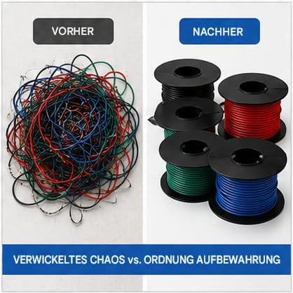 BESTYASH Pack of 4 Empty Plastic Cable Spools Cylindrical Fishing Line Spools for Line Management in Laboratory and Workshop Space-Saving Compact Design