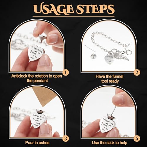 Ecation 3 Pcs Urn Bracelet for Ashes Cremation Ashes Bracelet White