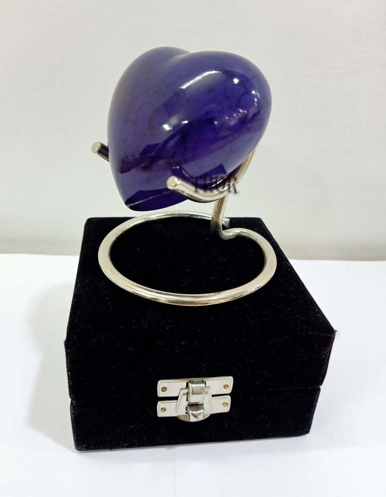 Heart Urn - Small Heart Urn - Purple Shine Mini Urn - Small Urns for Human Ashes - Urn - Cremation Urn - Keepsake Urns for Human Ashes