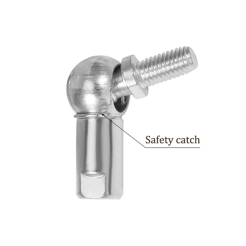 [Australia - AusPower] - 2pcs CS8 Angle Ball Joint - [M5x0.8 Left Female Thread, M5x0.8 Right Male Thread] Gas Spring Elbow Joint Fitting for Automotive, Hinged Door, Cupboard 