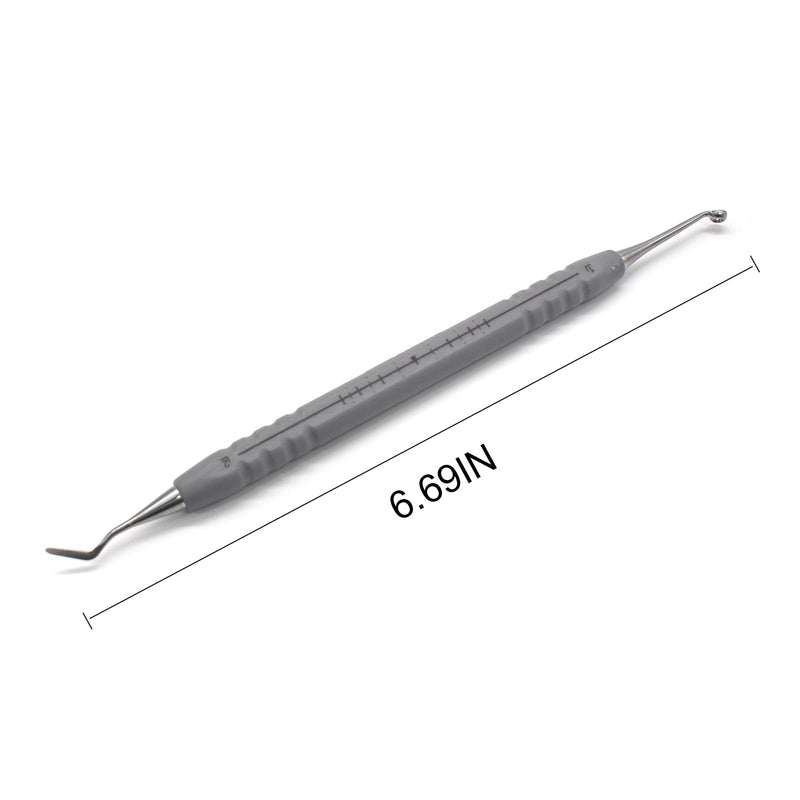 [Australia - AusPower] - 1 Piece Dental Composite Resin Filling kit Molding Tools,with Plastic Handle and Stainless Steel Tips,Dental Instruments (Light gray) Light gray 