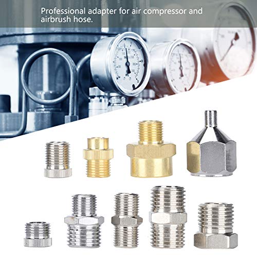 9Pcs Airbrush Connector Set Air Compressor Spray Gun Adapter Airbrush Hose Adaptor Air Compressor Spray Gun Adapter Accessories A1-A9