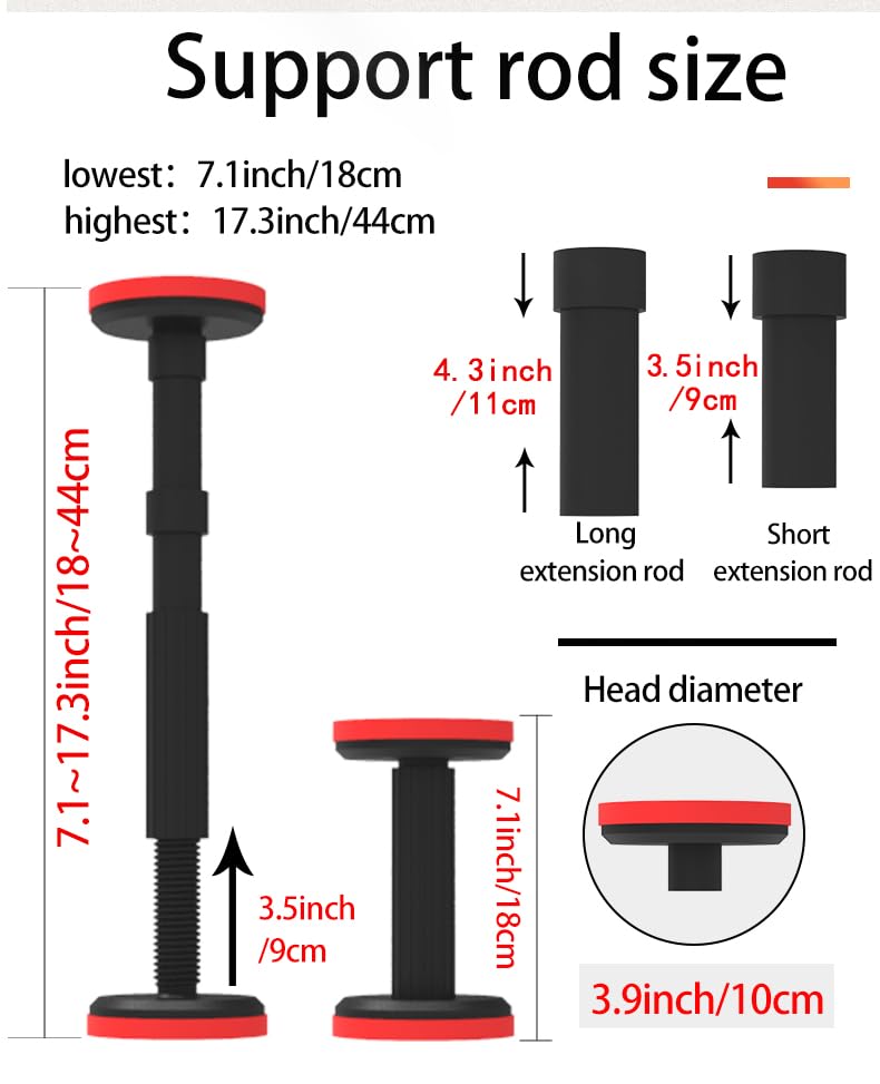 Cabinet Jacks for Installing Cabinets, Support System for Upper Cabinet Installation,7.1-17.3in Adjustable Undermount Sink Support for Fallen Sink,Adjustable Support Pole 440LB Capacity, 2-Pack 7.1"-17.3" | 2PC