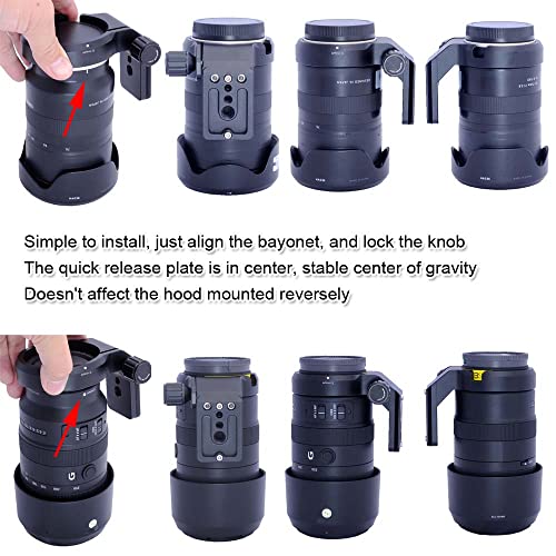 Lens Collar Tripod Mount Ring Compatible with Sigma 35mm f/1.4 DG HSM Art, 35mm f/1.2 DG DN Art, 50mm f/1.4 DG HSM Art (E-Mount) Lens, Support Bracket Bottom is Arca-Swiss Fit Quick Release Plate